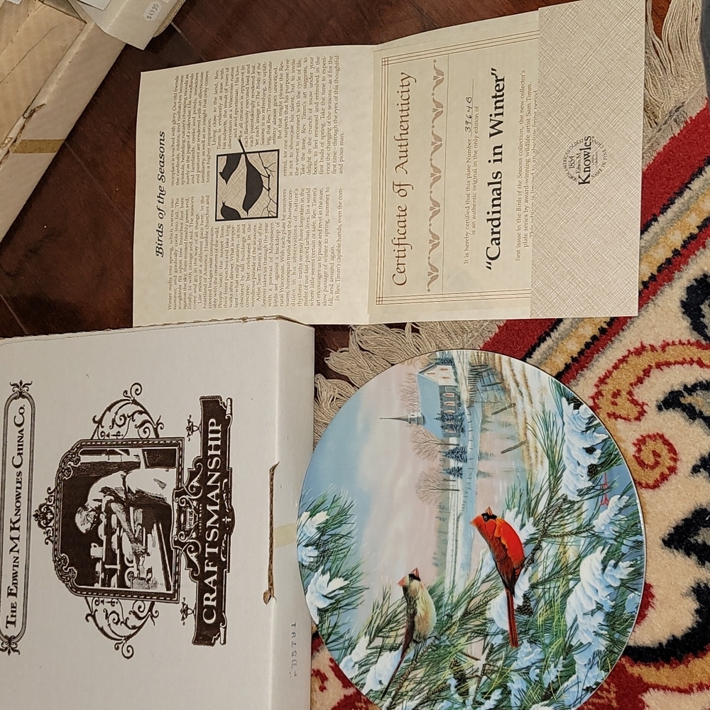 Cardinals in Winter Plate
